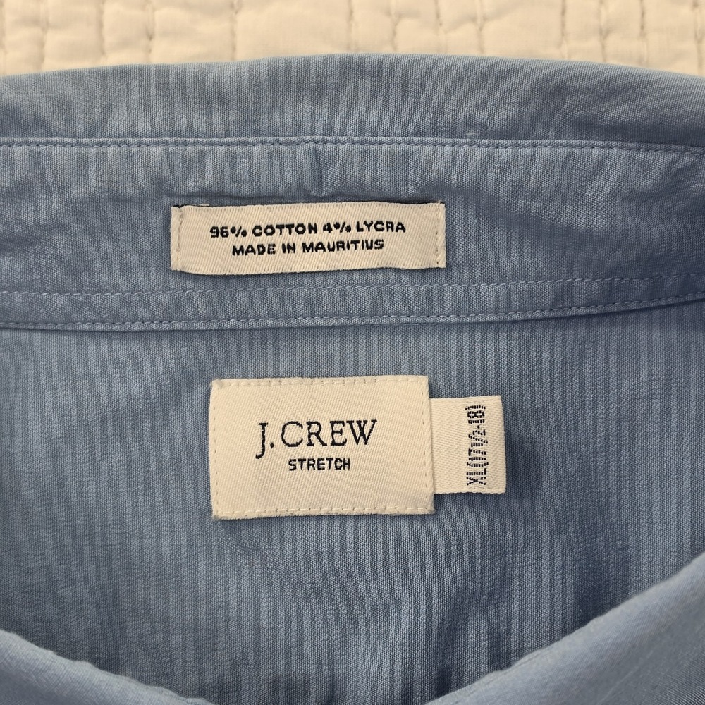 J. Crew Shirt Men's XL (17 1/2 - 18) Short Sleeve Button Up Collared Stretch - Picture 6 of 12